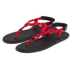 Red Rope Thong Flats Adjustable T-Strap Flip Flop Sandals