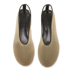 Tulle Mesh Ballet Flats for Women Round Toe Casual Comfortable Ballerina Flats