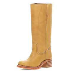 Campus Knee High Boots for Women Square Toe Casual Chunky Block Heel Tall Boots