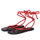 Rope Strappy Thong Flat Beach Sandals