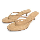 Suede Flip Flops Thong Heeled Sandals