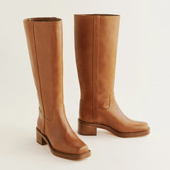 Knee High Boots for Women Square Toe Boots Casual Comfortable Chunky Block Heel Tall Boots Riding Boots