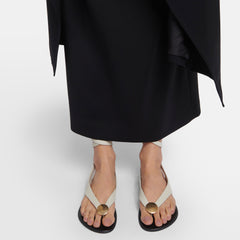 Flat Sandals for Women Ankle Strappy Flip Flops Sandals Ladies Summer Slides with Metal Circular