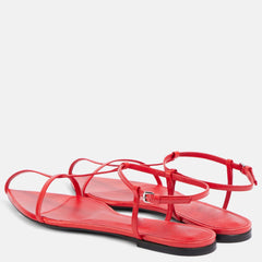 Adjustable Metallic Flat Sandals Buckle Strap Slide Sandals