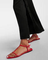 Adjustable Metallic Flat Sandals Buckle Strap Slide Sandals