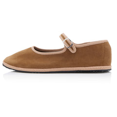 Velvet Ballet Flats for Women Cute Suede Round Toe Slip On Mary Jane Flats Casual Ballerina Shoes