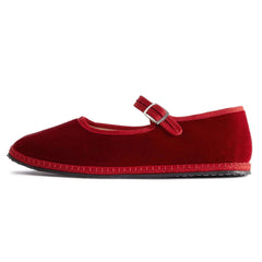 Velvet Ballet Flats for Women Cute Suede Round Toe Slip On Mary Jane Flats Casual Ballerina Shoes