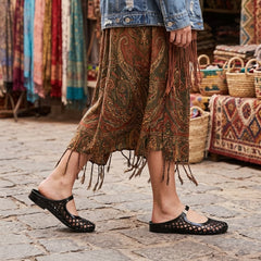 Clear Jelly Slide Sandals for Women Slip On Closed Round Toe Mesh Hollow Flat Mary Jane Mules Beach Jellies Comfortable Buckle Strap Slippers Shoes