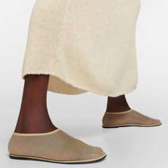 Mesh Sock Ballet Flats for Women Nylon Tulle Slip on Mary Jane Flats Sheer Comfortable Casual Dress Ballerina Shoes