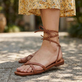 Slides Beach Flats Gladiator Wrap Strappy Sandals