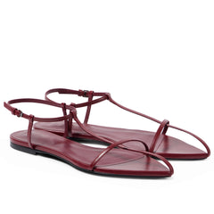 Flat Sandals for Women Metallic Buckle Ankle Strap Pointed Toe Slide Sandals