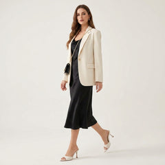 Elegant Off-White Minimalist Open Toe Stiletto Mules - Chic Slip-On High Heels