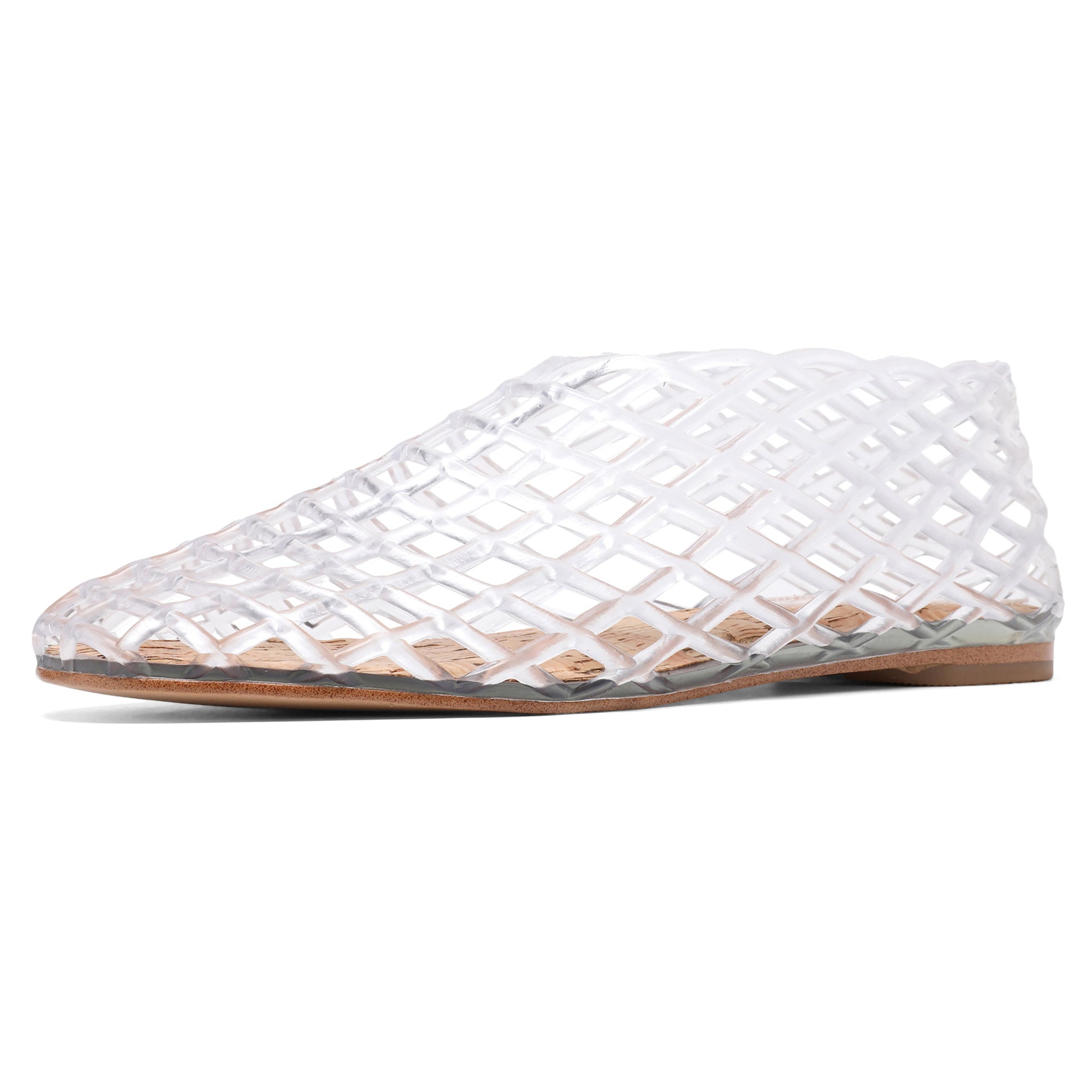Jelly Mesh Ballet Flats Clear Hollow Beach Sandals