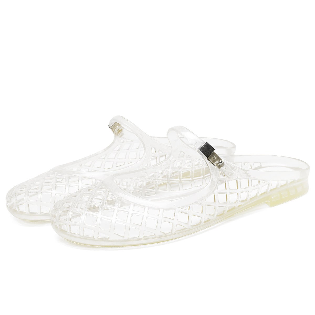 Clear Jelly Slide Sandals Mesh Hollow Flat