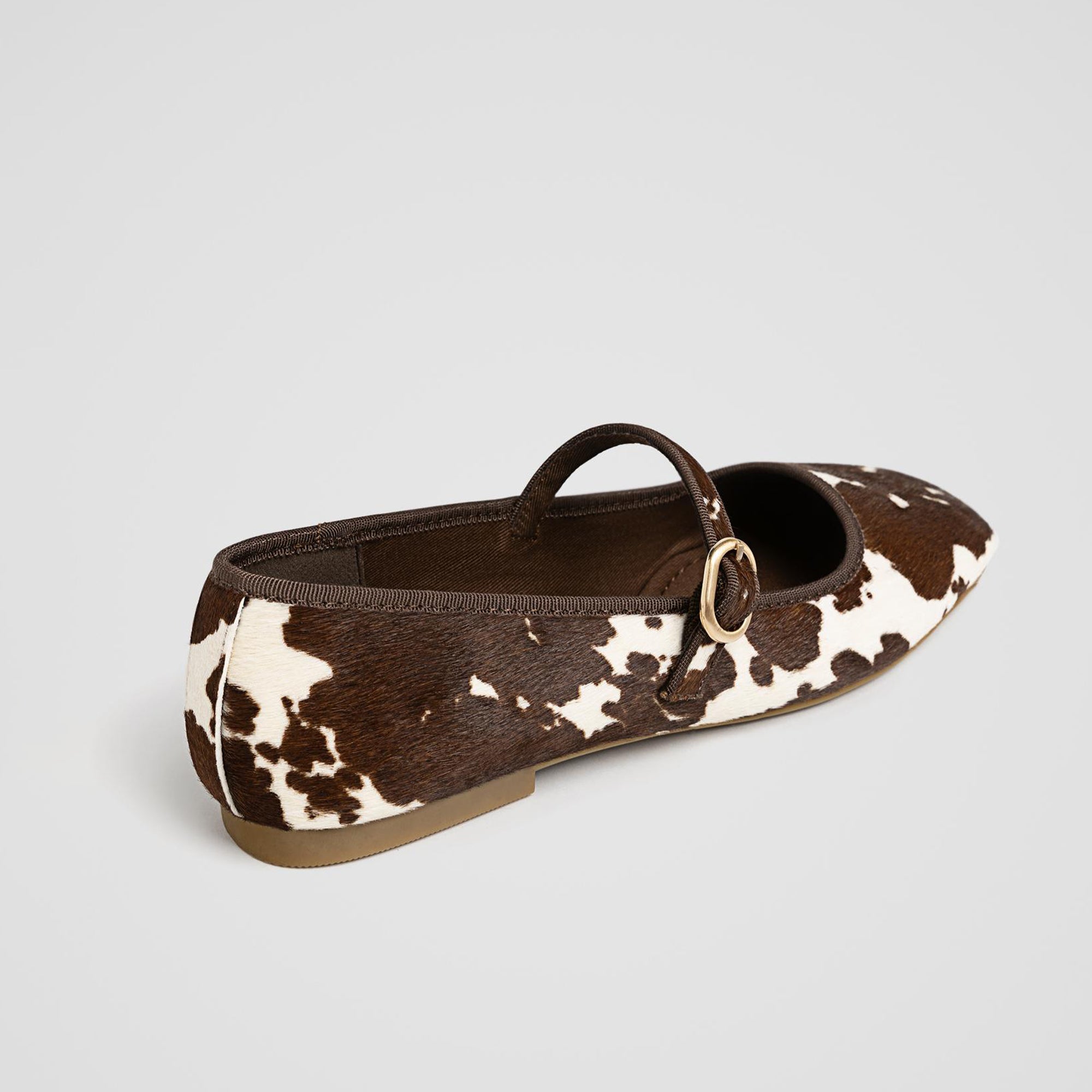 Ballet Flats for Women Velvet Animal Print Square Toe Mary Jane Flats Silver Buckle Comfortable Ballerina Shoes