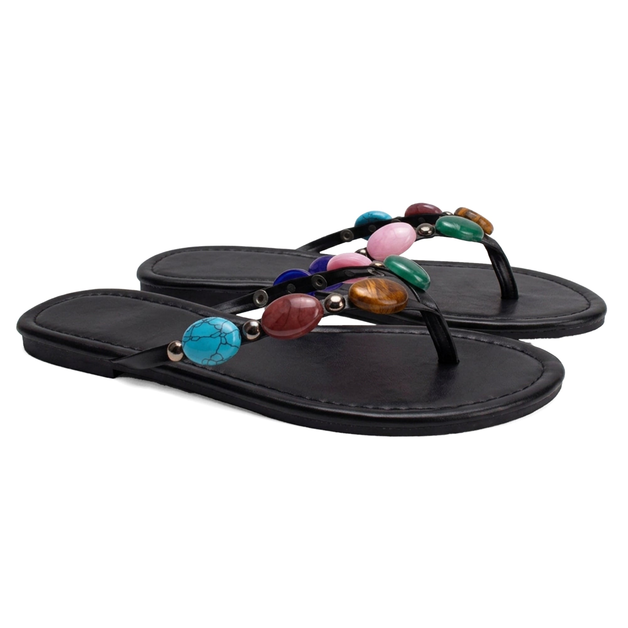 Beaded Flip Flops Flats Thong Beach Sandals