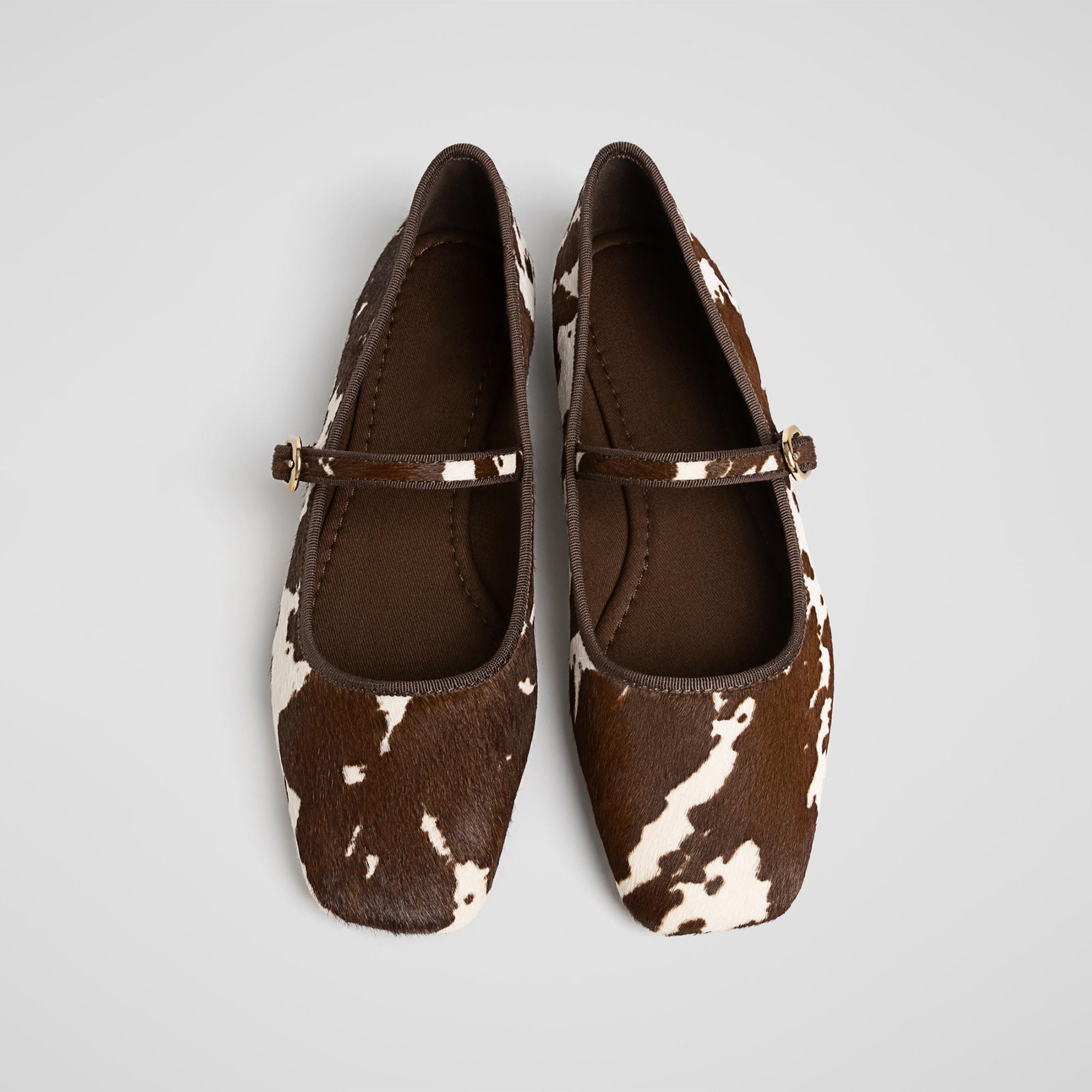 Ballet Flats for Women Velvet Animal Print Square Toe Mary Jane Flats Silver Buckle Comfortable Ballerina Shoes