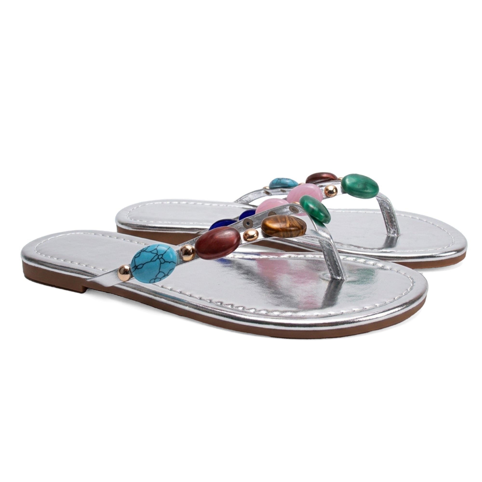 Beaded Flip Flops Flats Thong Beach Sandals