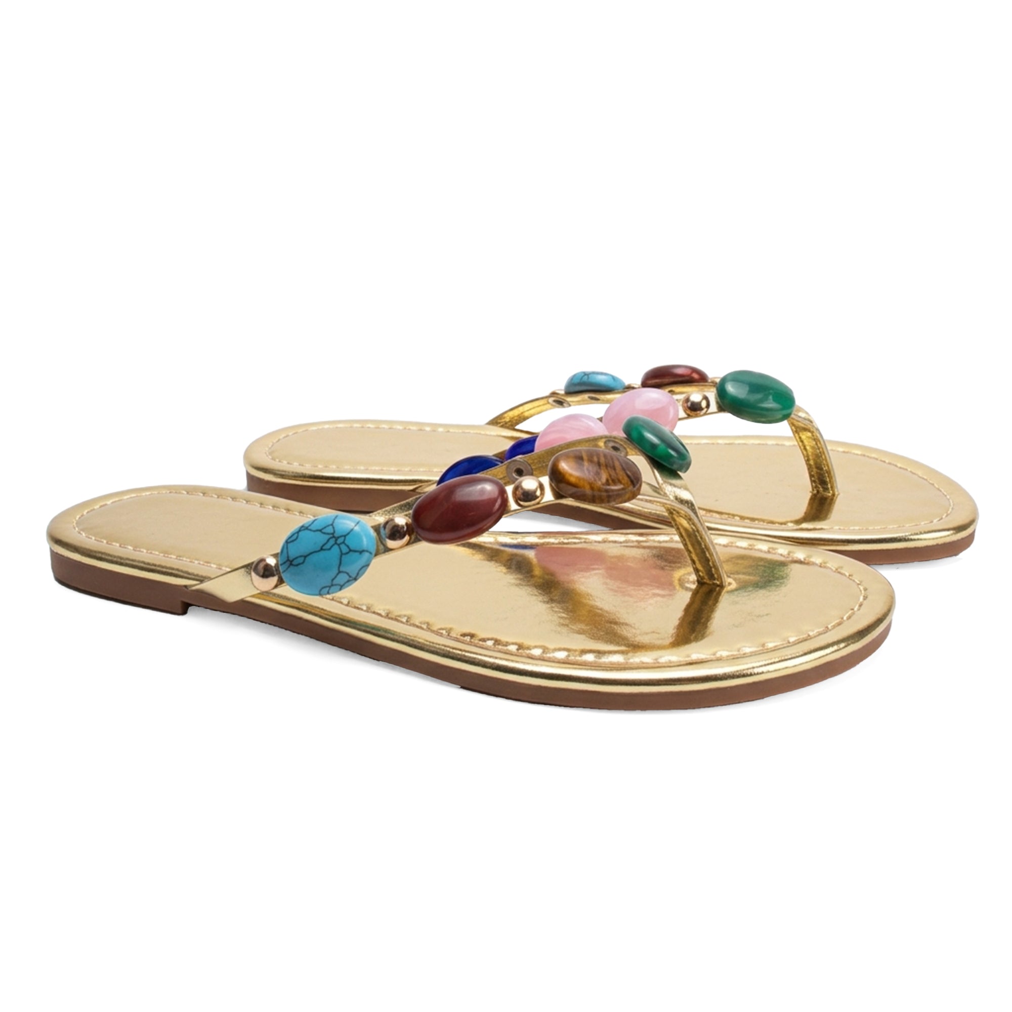 Beaded Flip Flops Flats Thong Beach Sandals