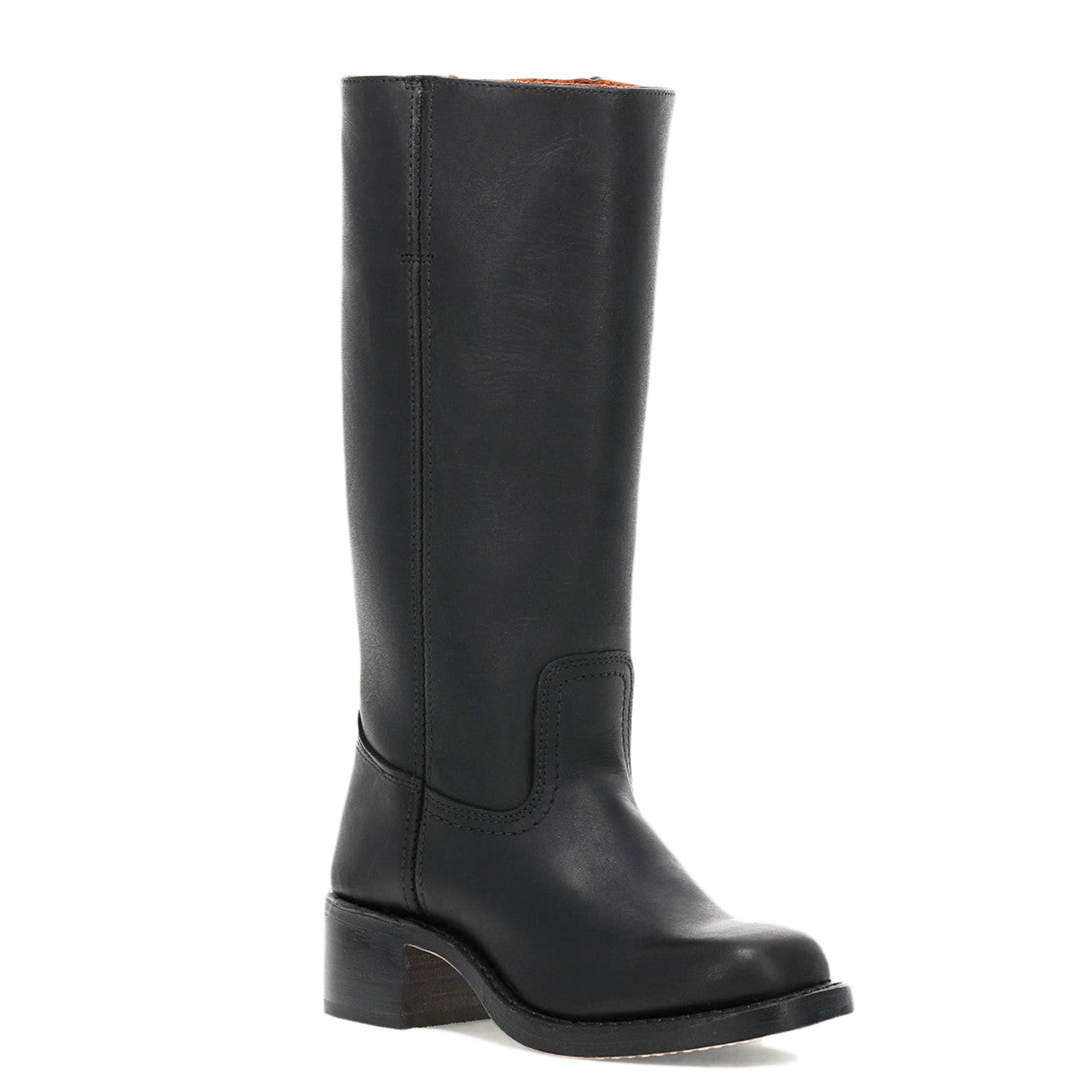 Campus Knee High Boots for Women Square Toe Casual Chunky Block Heel Tall Boots