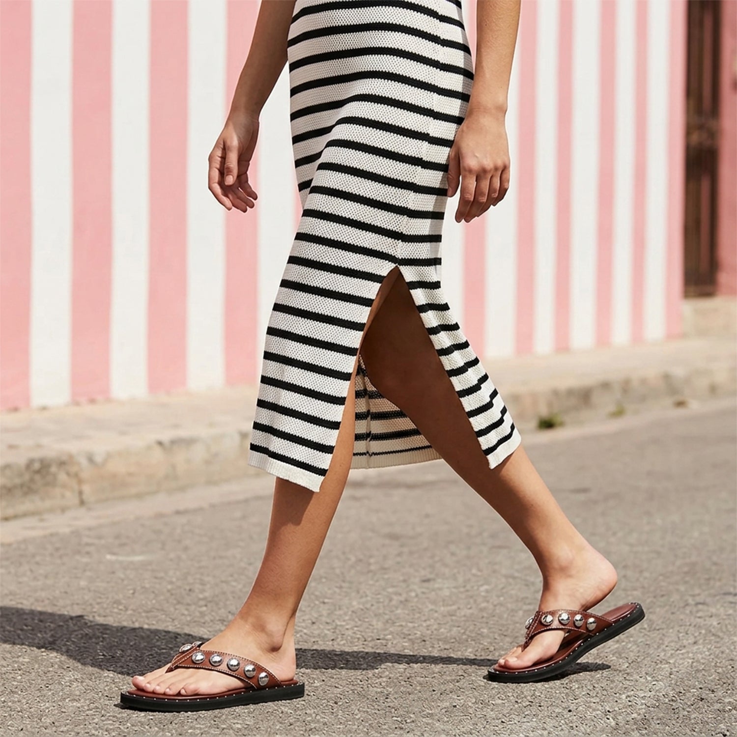 Flip Flop Studded Thong Slides Sandals