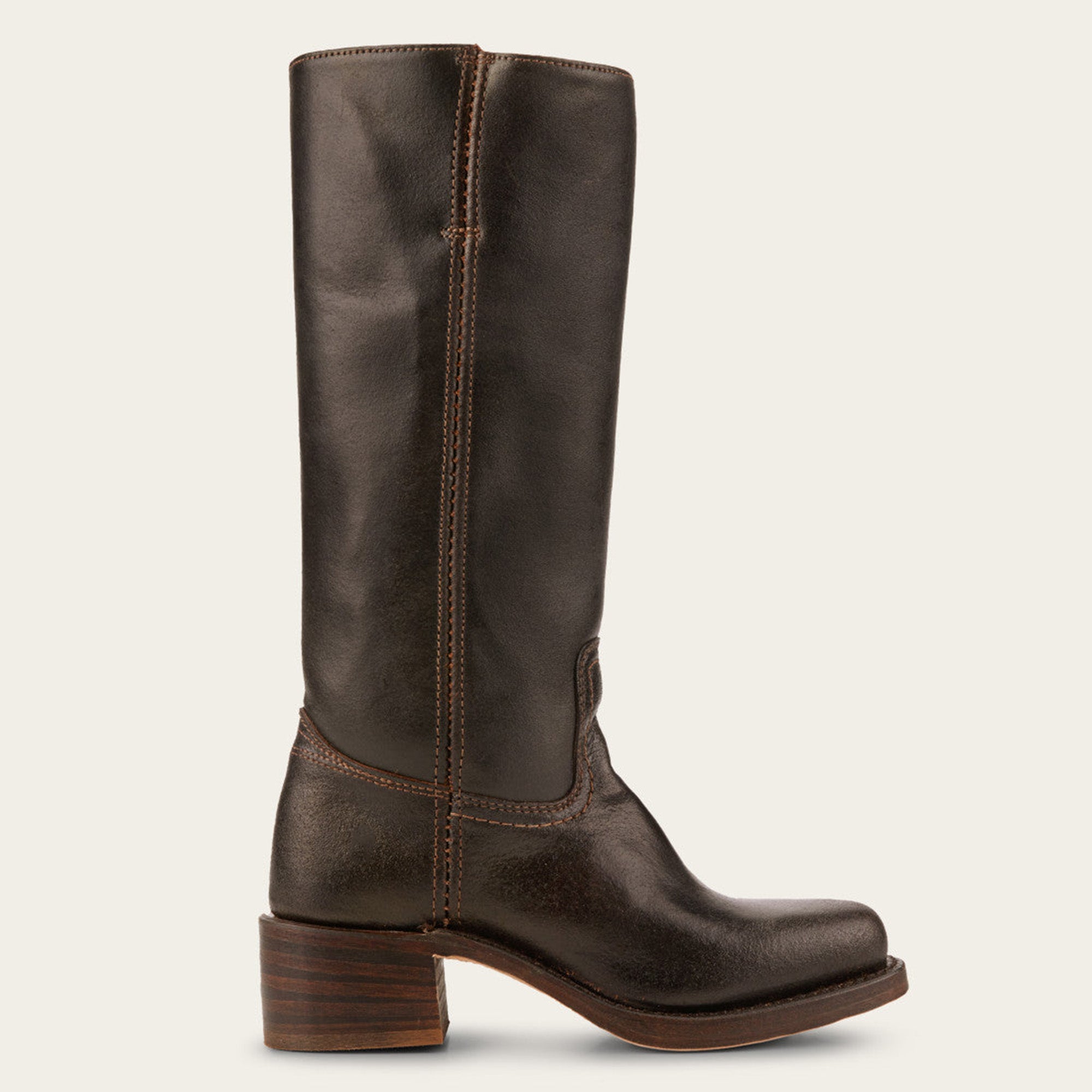 Campus Knee High Boots for Women Square Toe Casual Chunky Block Heel Tall Boots