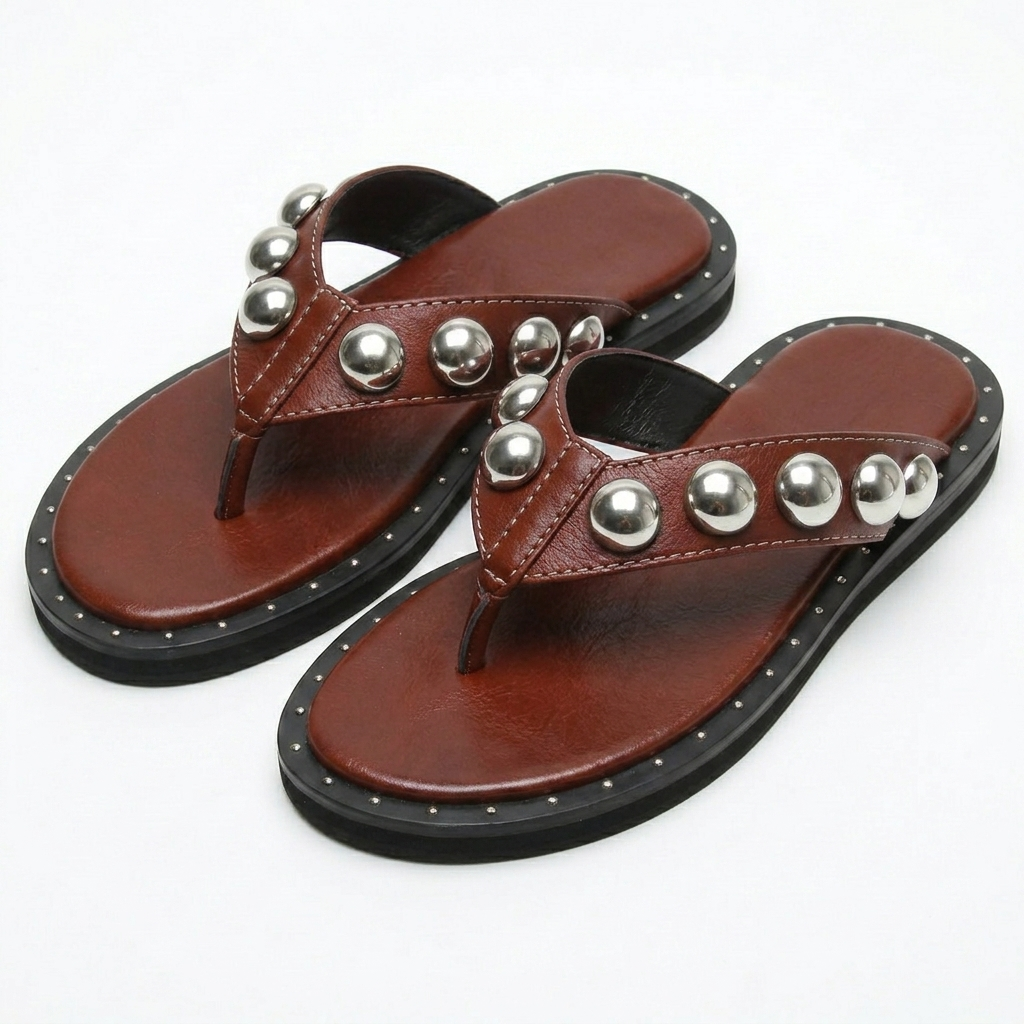 Flip Flop Studded Thong Slides Sandals