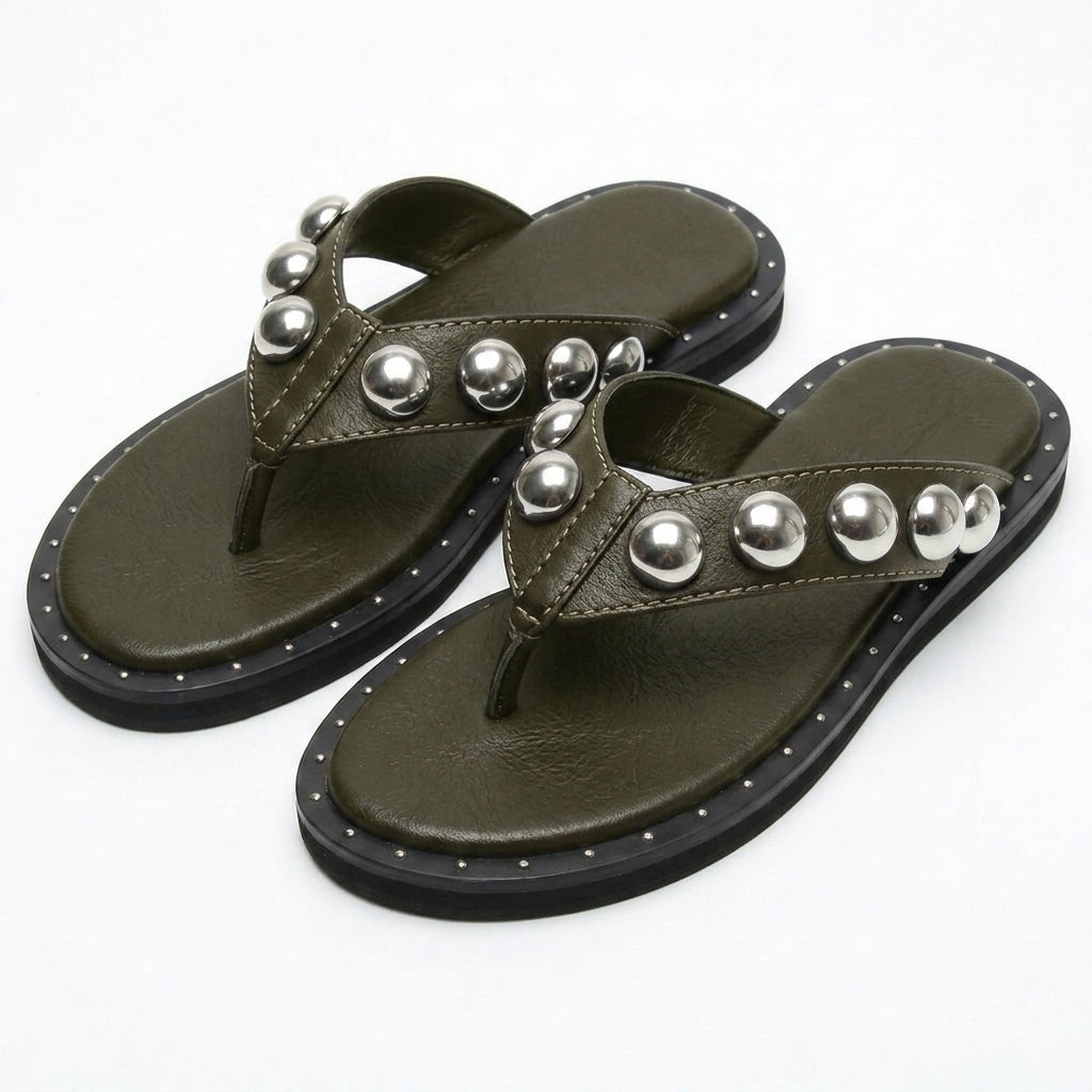 Flip Flop Studded Thong Slides Sandals