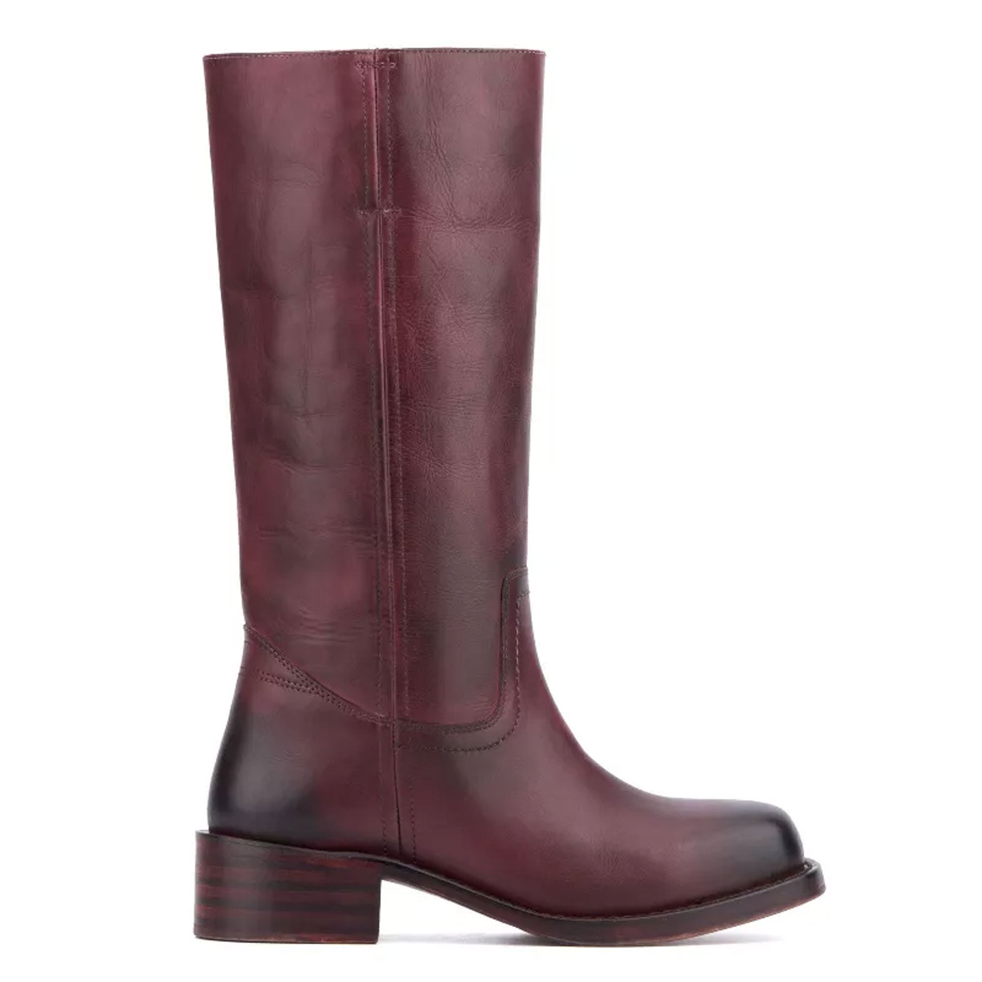 Campus Knee High Boots for Women Square Toe Casual Chunky Block Heel Tall Boots