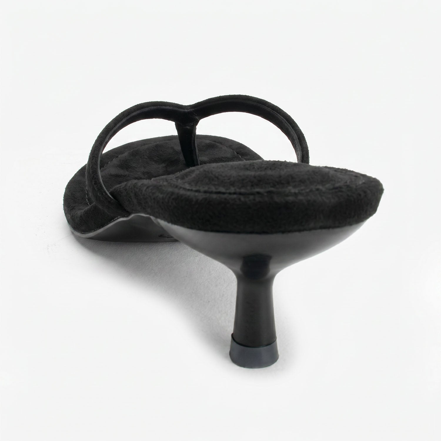 Suede Flip Flops Thong Heeled Sandals