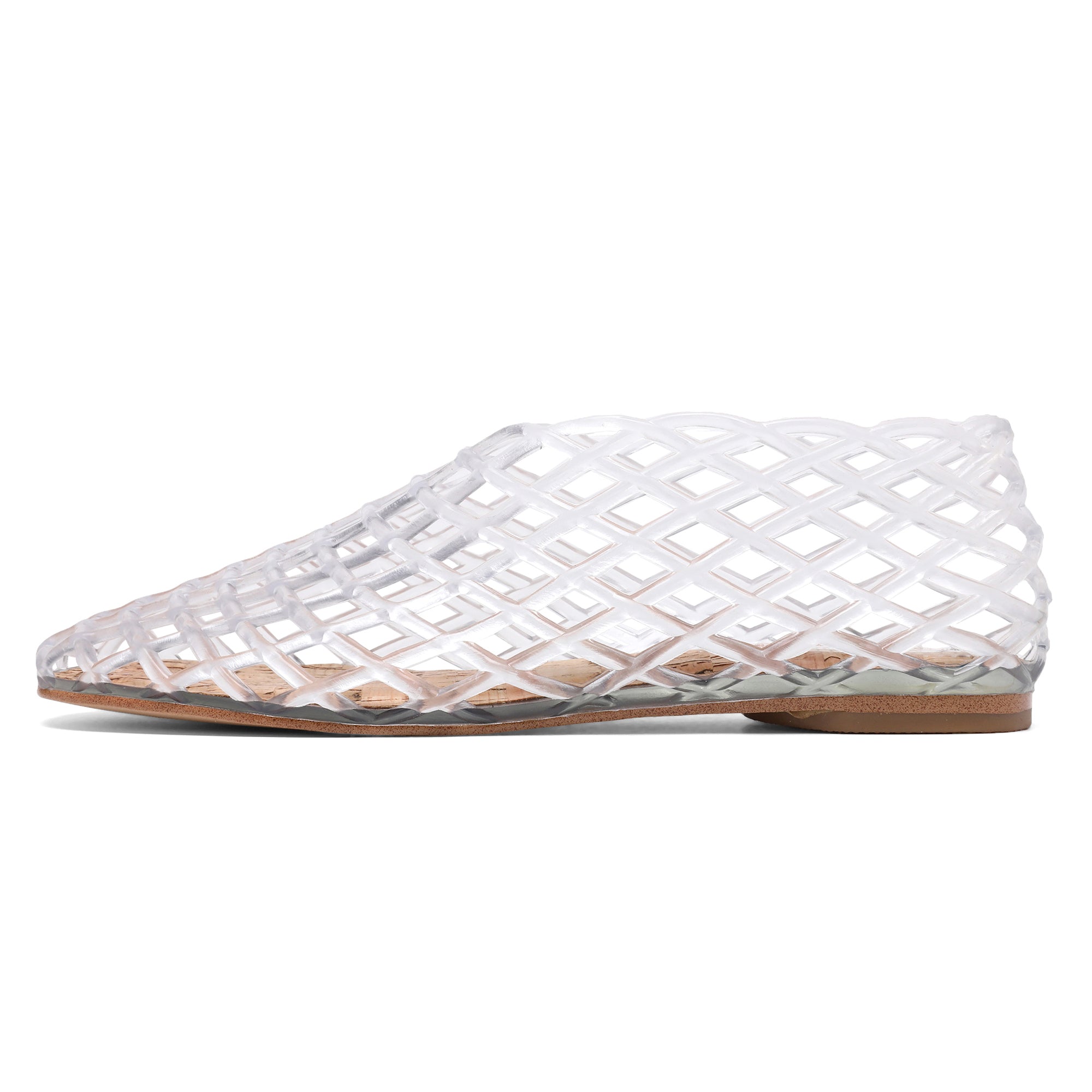 Jelly Mesh Ballet Flats Clear Hollow Beach Sandals