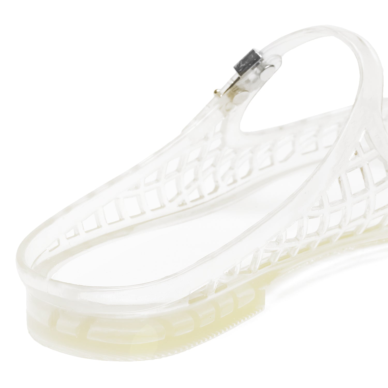 Clear Jelly Slide Sandals Mesh Hollow Flat