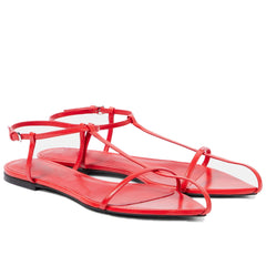 Flat Sandals for Women Metallic Buckle Ankle Strap Pointed Toe Slide Sandals