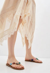 Beaded Flip Flops Flats Thong Beach Sandals