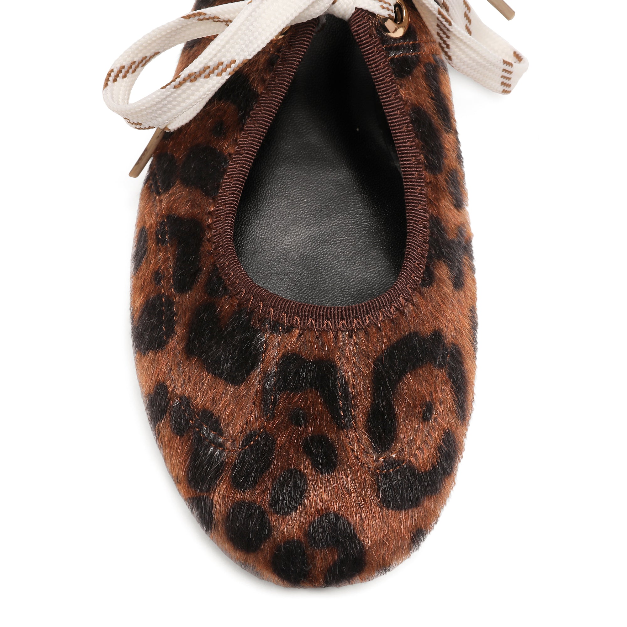 Lace up Ballet Flats Round Toe Suede Flat