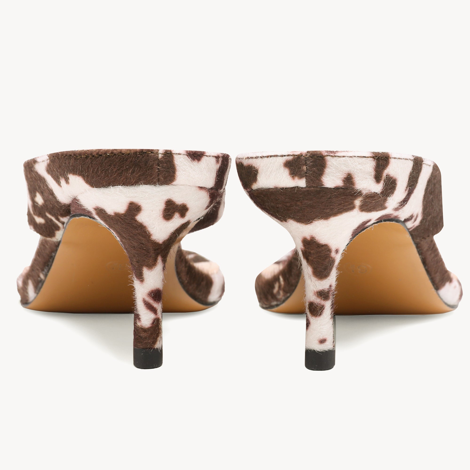 Zebra Kitten Heeled Sandals Thong Slide Shoes