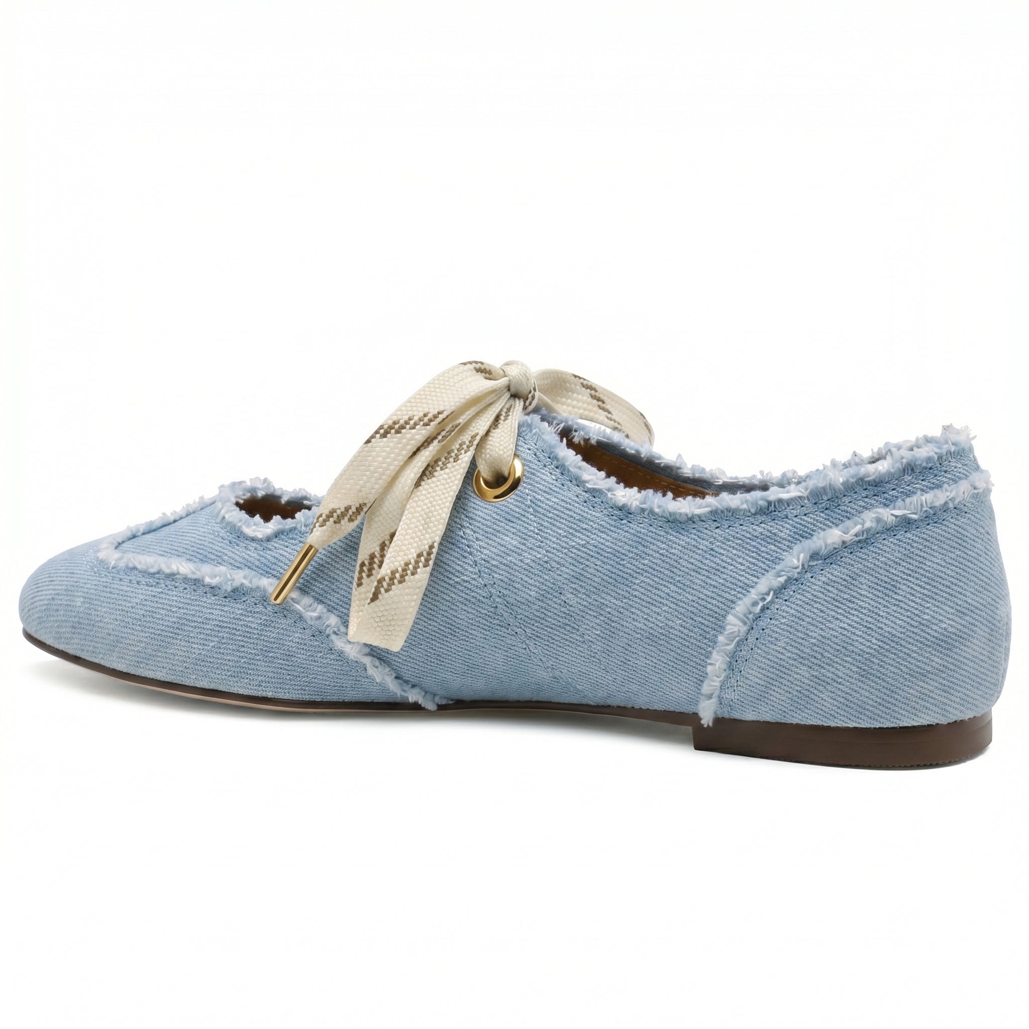 Lace up Ballet Flats Round Toe Suede Flat
