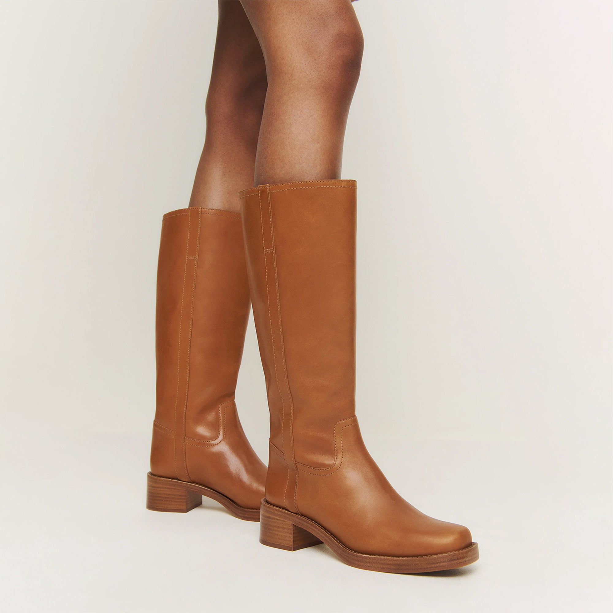 Knee High Boots for Women Square Toe Boots Casual Comfortable Chunky Block Heel Tall Boots Riding Boots