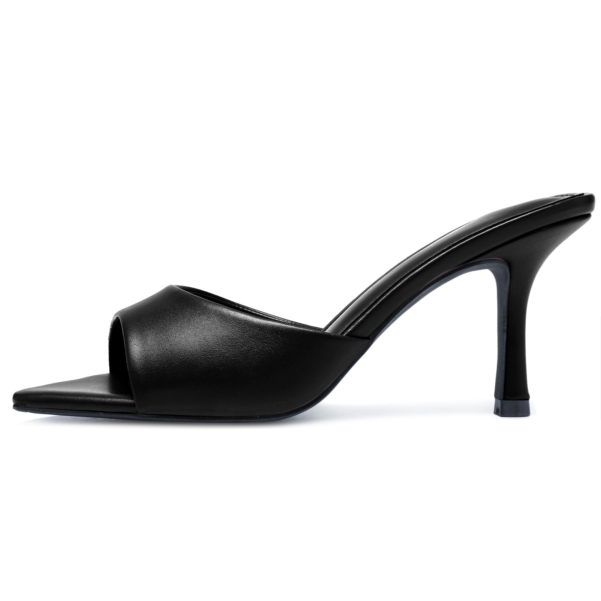 Elegant Off-White Minimalist Open Toe Stiletto Mules