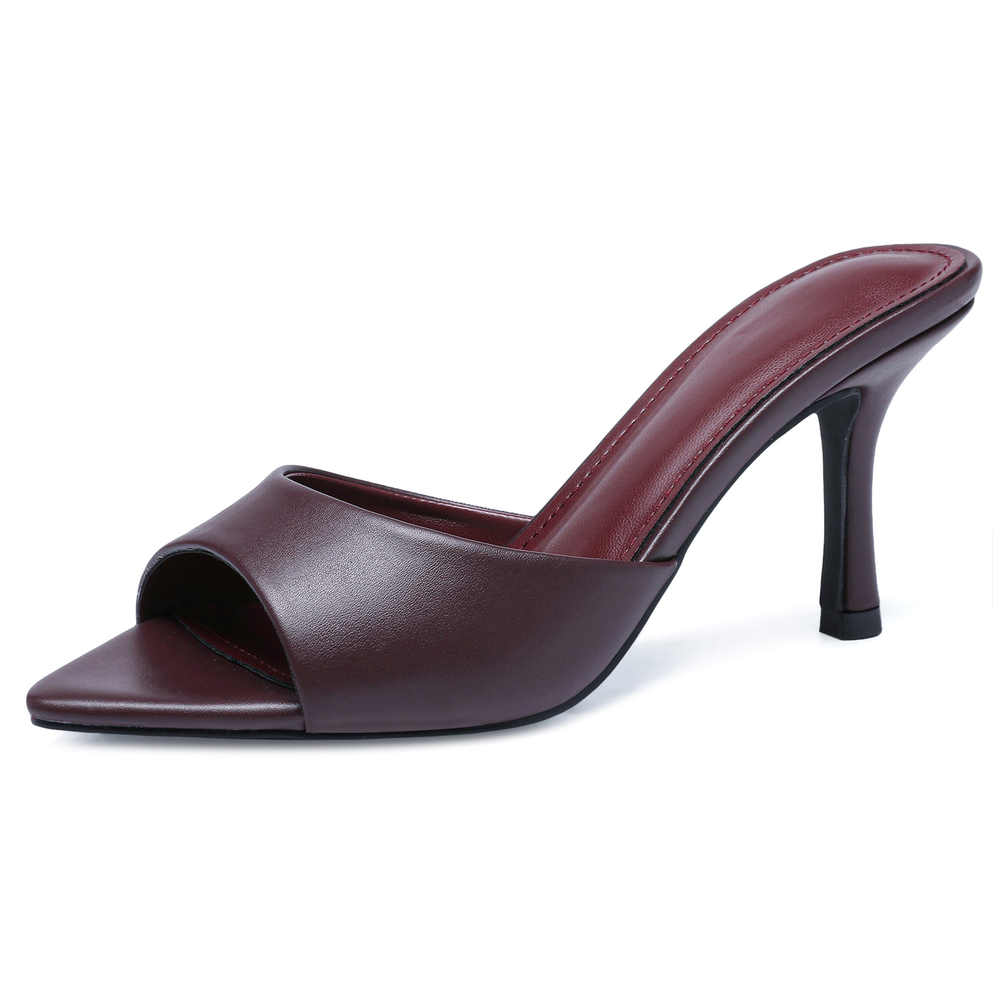 Elegant Off-White Minimalist Open Toe Stiletto Mules