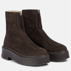 Platform Ankle Boots Chunky Block Heel Chelsea Fall Booties Winter Slip On Elastic Short Boots with Zipper