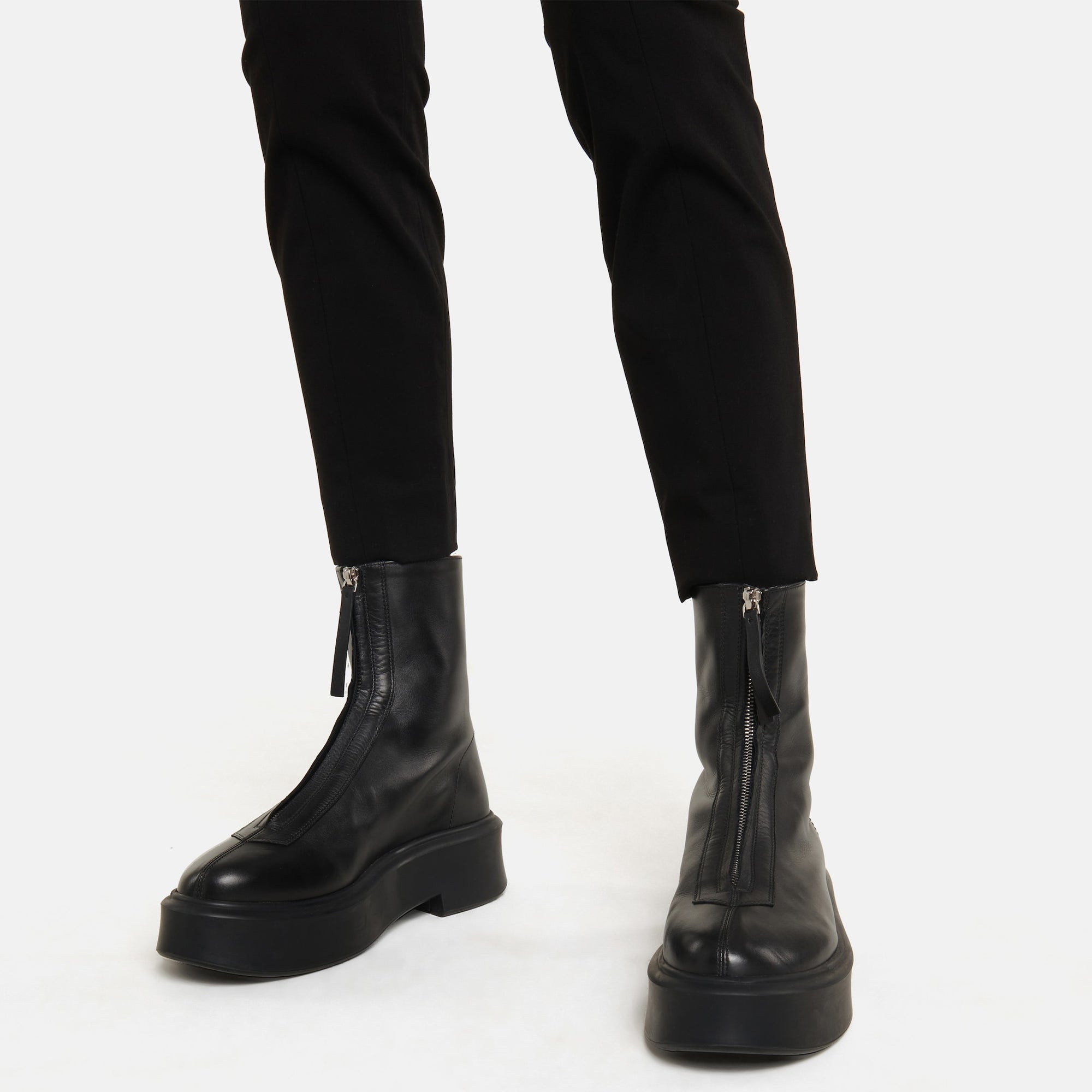 Platform Ankle Boots Chunky Block Heel Chelsea Fall Booties Winter Slip On Elastic Short Boots with Zipper