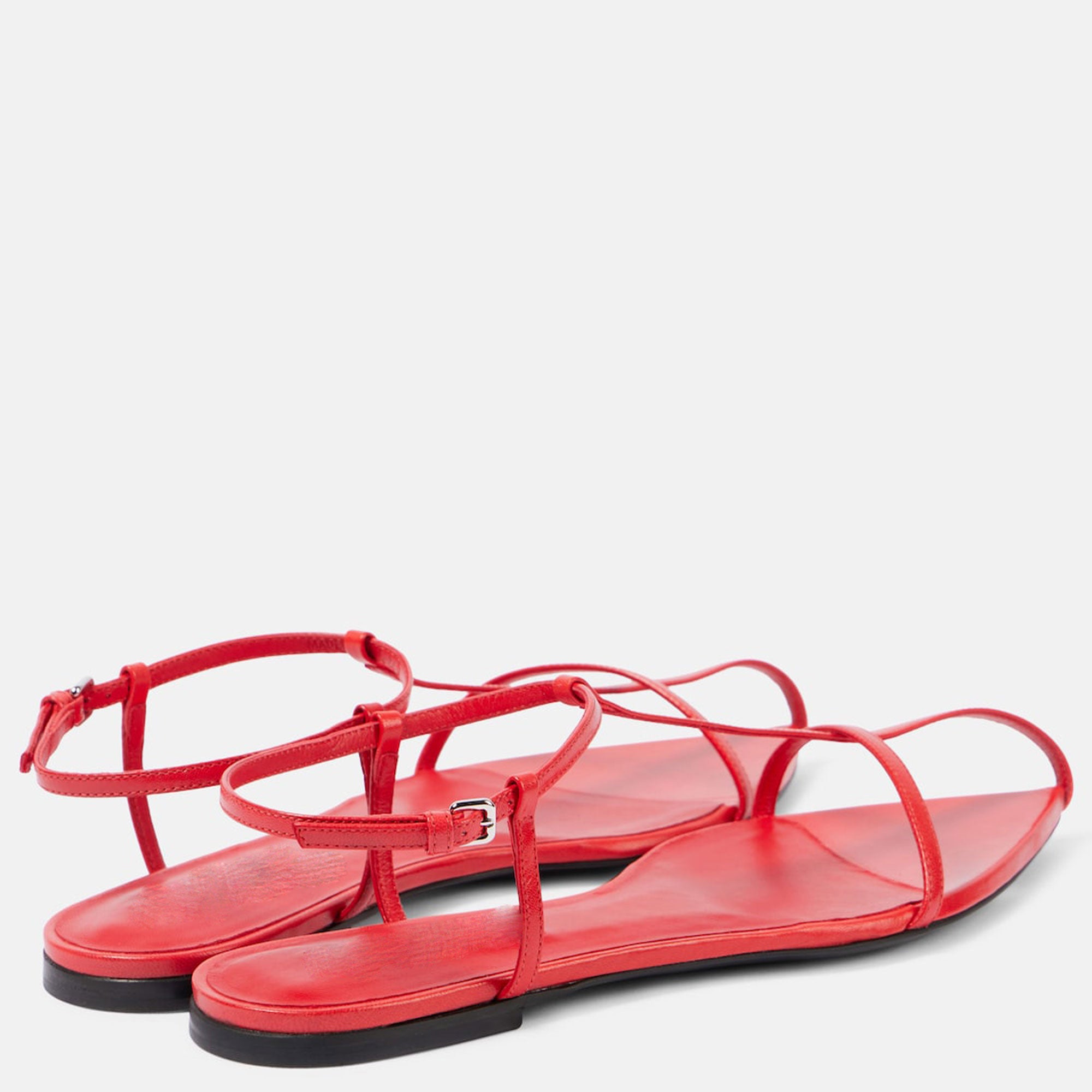 Flat Sandals for Women Adjustable Metallic Buckle Ankle Strap Slide Sandals Pointed Toe Slip on Sandal