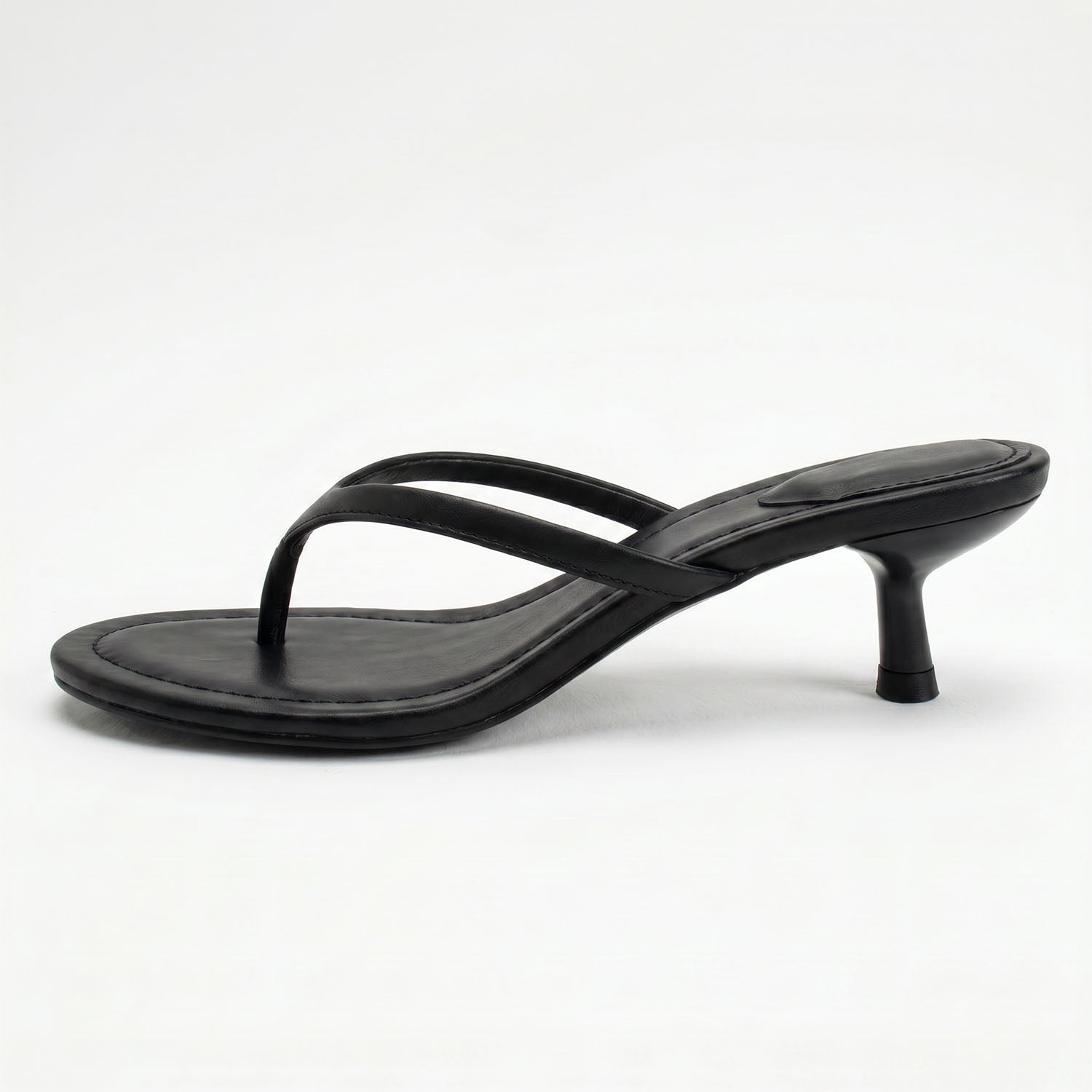 Suede Flip Flops Thong Heeled Sandals