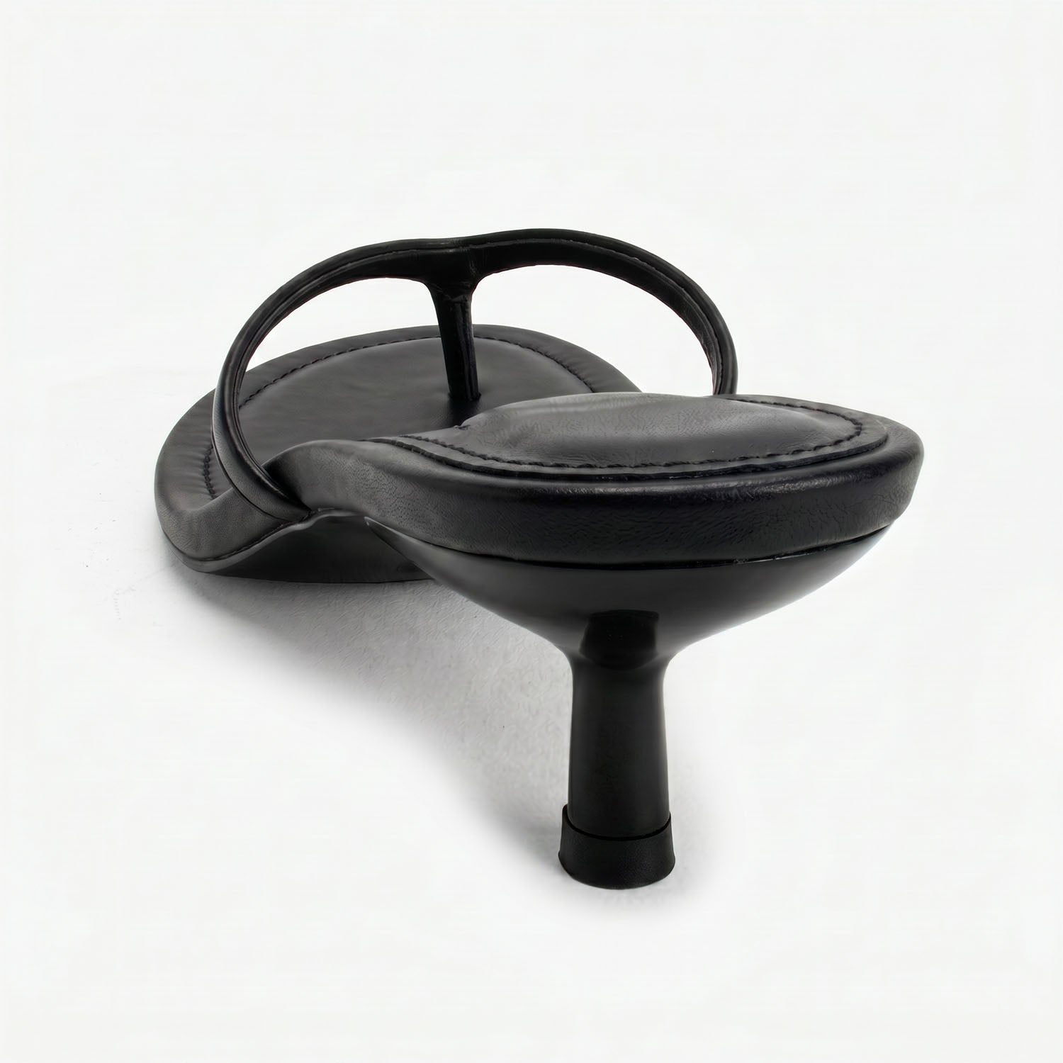 Suede Flip Flops Thong Heeled Sandals