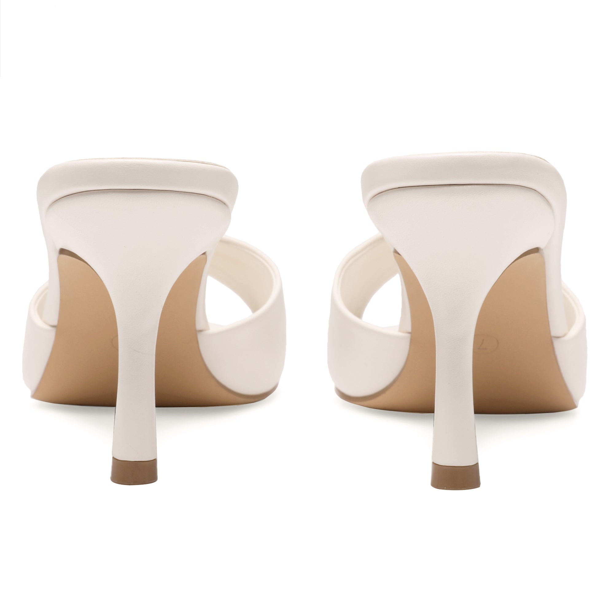 Elegant Off-White Minimalist Open Toe Stiletto Mules