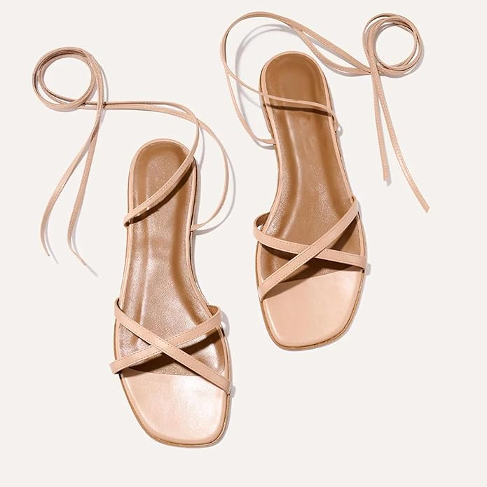 Slides Beach Flats Gladiator Wrap Strappy Sandals