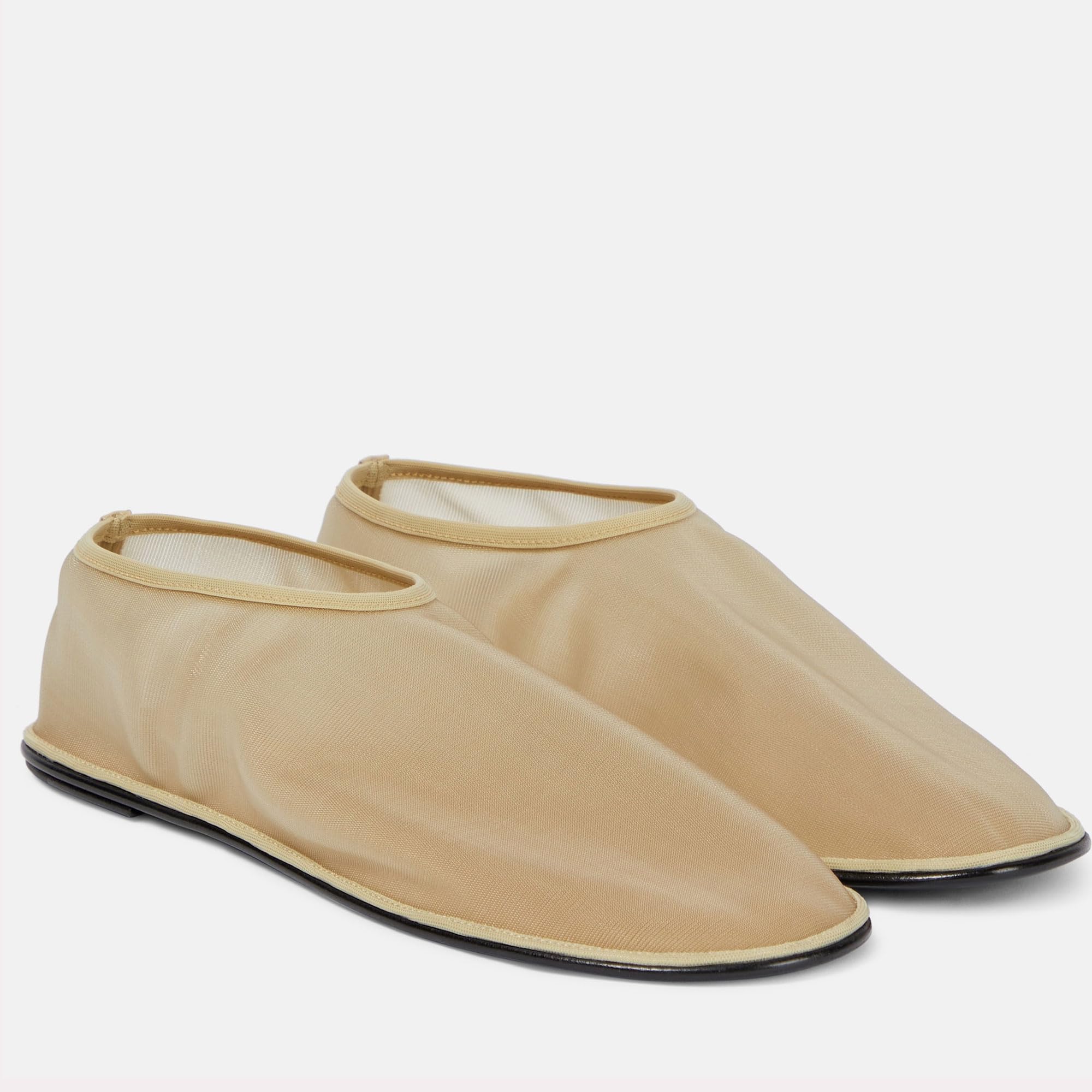 Mesh Sock Ballet Flats for Women Nylon Tulle Slip on Mary Jane Flats Sheer Comfortable Casual Dress Ballerina Shoes