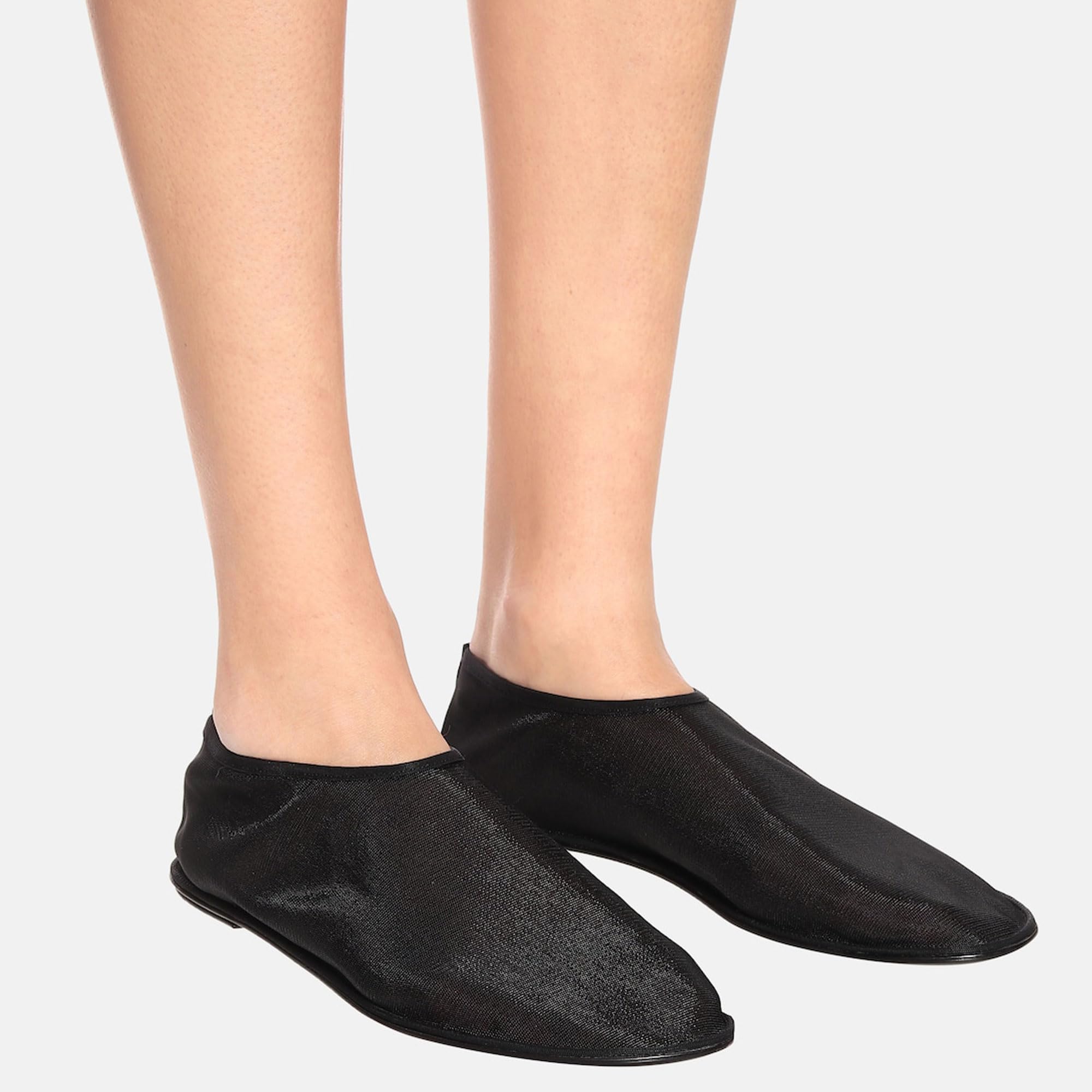 Mesh Sock Ballet Flats for Women Nylon Tulle Slip on Mary Jane Flats Sheer Comfortable Casual Dress Ballerina Shoes