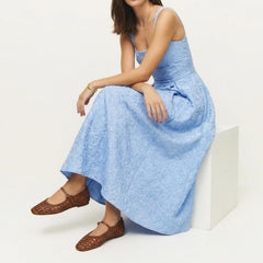Woven Mesh Ballet Flats with Buckle Strap